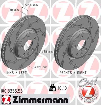 Zimmermann 100.3355.53 - Brake Disc autospares.lv