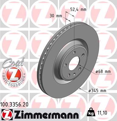 Zimmermann 100.3356.20 - Brake Disc autospares.lv
