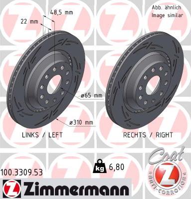 Zimmermann 100.3309.53 - Brake Disc autospares.lv