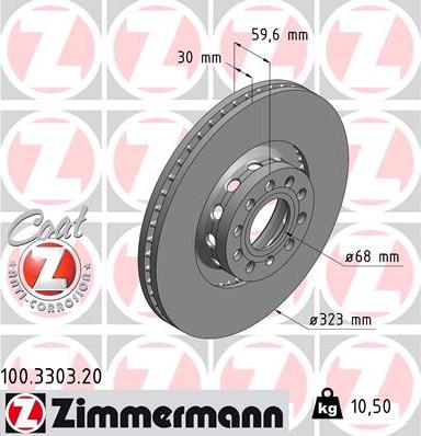 Zimmermann 100.3303.20 - Brake Disc autospares.lv