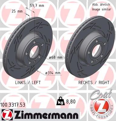 Zimmermann 100.3317.53 - Brake Disc autospares.lv