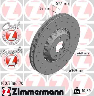 Zimmermann 100.3386.70 - Brake Disc autospares.lv