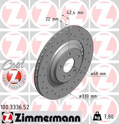 Zimmermann 100.3336.52 - Brake Disc autospares.lv