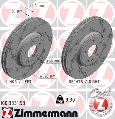 Zimmermann 100.3331.53 - Brake Disc autospares.lv