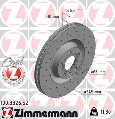 Zimmermann 100.3326.52 - Brake Disc autospares.lv