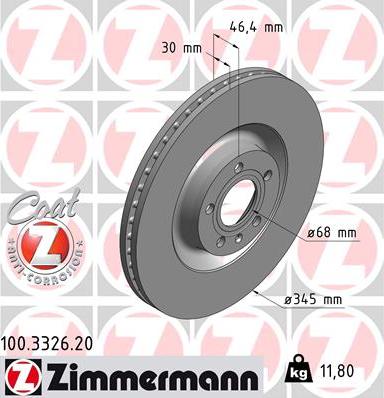 Zimmermann 100.3326.20 - Brake Disc autospares.lv