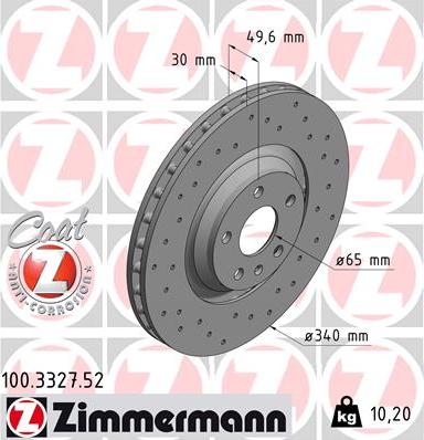 Zimmermann 100.3327.52 - Brake Disc autospares.lv