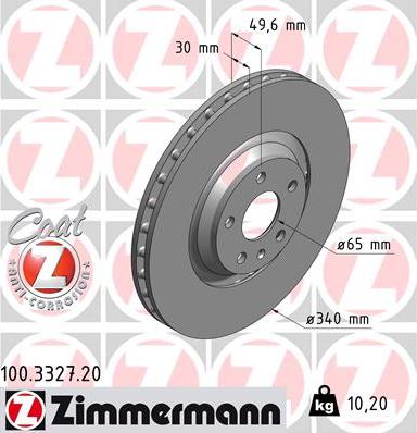 Zimmermann 100.3327.20 - Brake Disc autospares.lv
