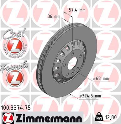 Zimmermann 100.3374.75 - Brake Disc autospares.lv