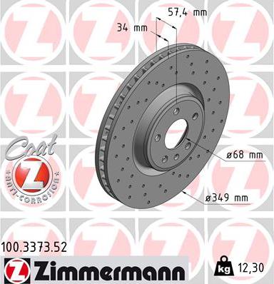 Zimmermann 100.3373.52 - Brake Disc autospares.lv