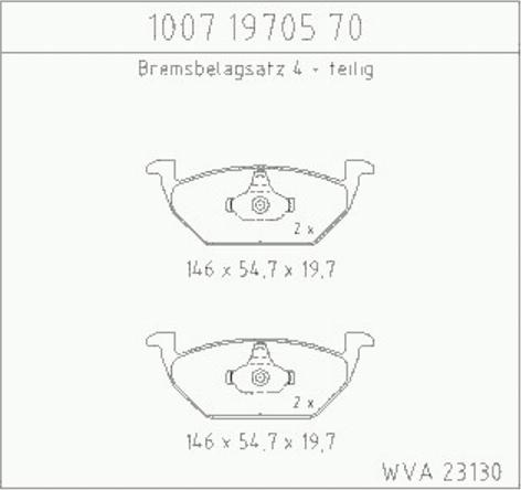 Zimmermann 10071970570 - Brake Pad Set, disc brake autospares.lv