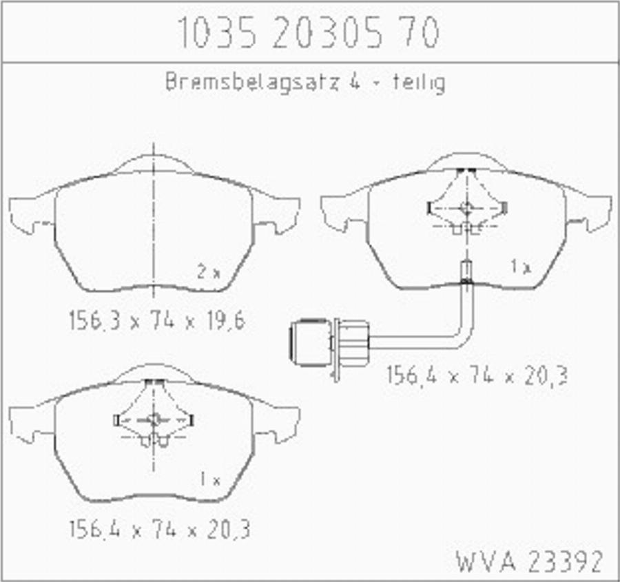 Zimmermann 10352030570 - Brake Pad Set, disc brake autospares.lv