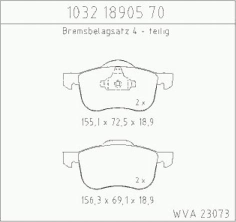 Zimmermann 10321890570 - Brake Pad Set, disc brake autospares.lv