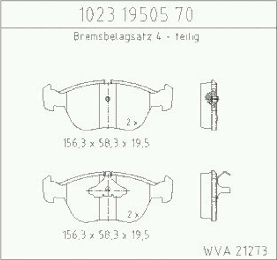 Zimmermann 10231950570 - Brake Pad Set, disc brake autospares.lv