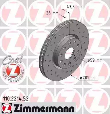 Zimmermann 110.2214.52 - Brake Disc autospares.lv