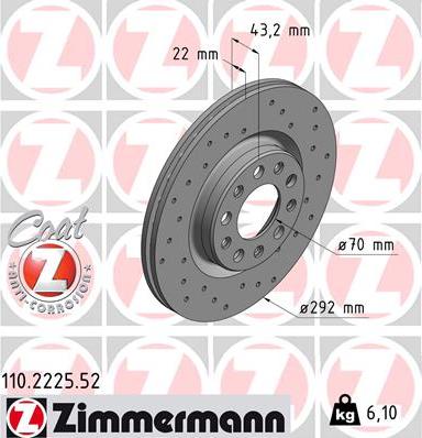 Zimmermann 110.2225.52 - Brake Disc autospares.lv