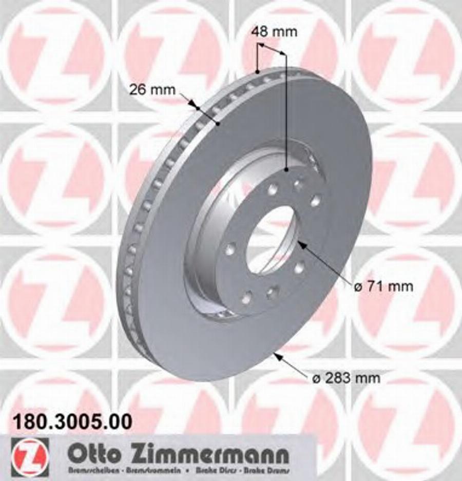 Zimmermann 180 3005 00 - Brake Disc autospares.lv