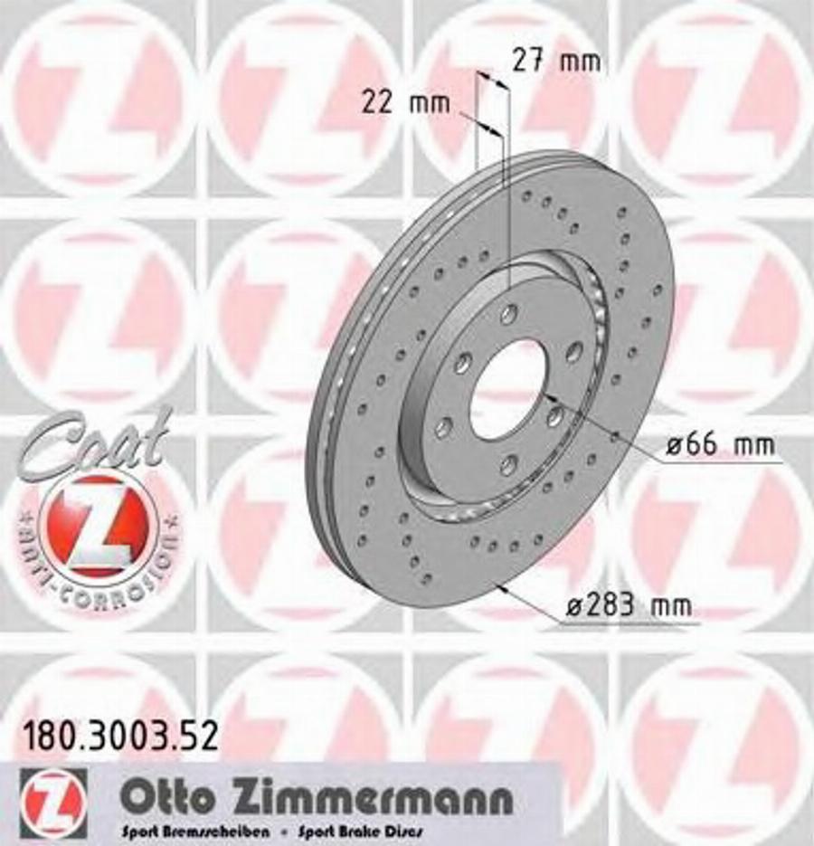 Zimmermann 180.3003.52 - Brake Disc autospares.lv