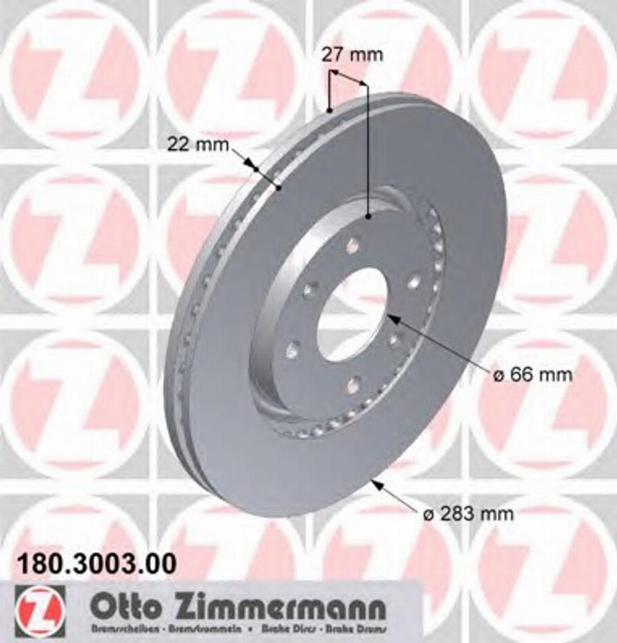 Zimmermann 180 3003 00 - Brake Disc autospares.lv