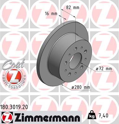 Zimmermann 180.3019.20 - Brake Disc autospares.lv