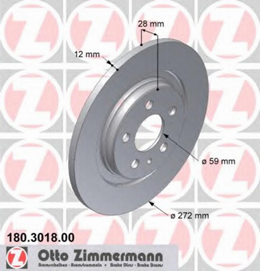 Zimmermann 180.3018.00 - Brake Disc autospares.lv