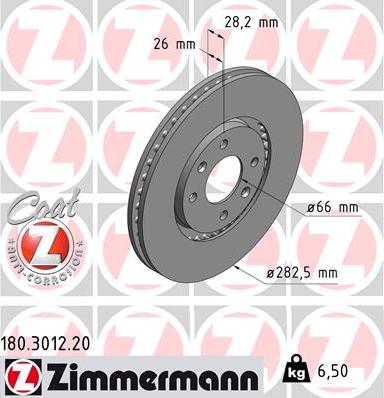 Zimmermann 180.3012.20 - Brake Disc autospares.lv