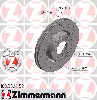 Zimmermann 180.3026.52 - Brake Disc autospares.lv