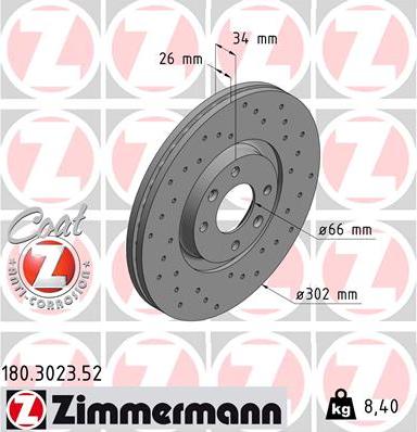 Zimmermann 180.3023.52 - Brake Disc autospares.lv