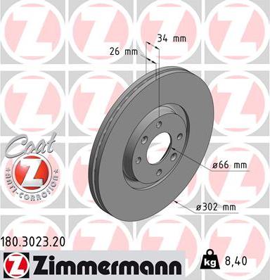 Zimmermann 180.3023.20 - Brake Disc autospares.lv