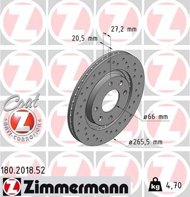 Zimmermann 180.2018.52 - Brake Disc autospares.lv