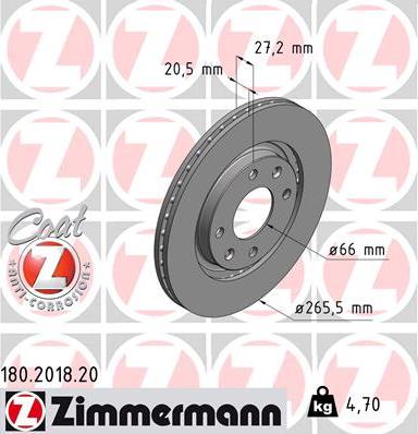 Zimmermann 180.2018.20 - Brake Disc autospares.lv