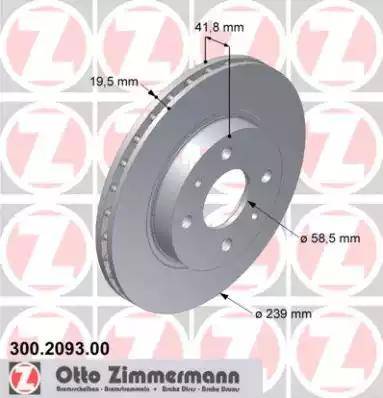 Zimmermann 300.2093.00 - Brake Disc autospares.lv