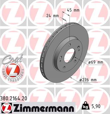 Zimmermann 380.2164.20 - Brake Disc autospares.lv