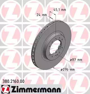 Zimmermann 380.2160.00 - Brake Disc autospares.lv