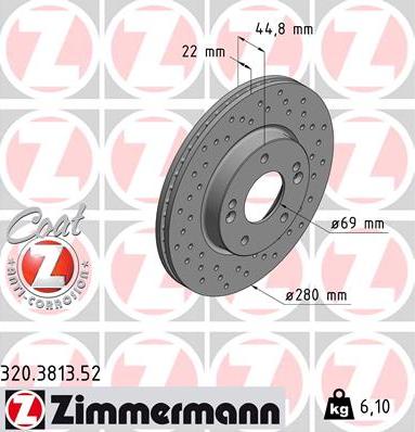 Zimmermann 320.3813.52 - Brake Disc autospares.lv