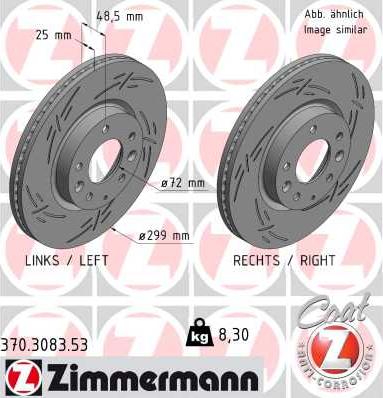 Zimmermann 370.3083.53 - Brake Disc autospares.lv