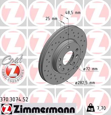 Zimmermann 370.3074.52 - Brake Disc autospares.lv