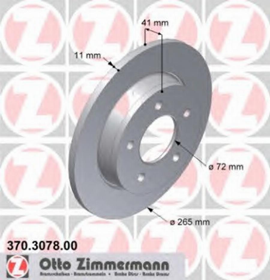 Zimmermann 370.3078.00 - Brake Disc autospares.lv