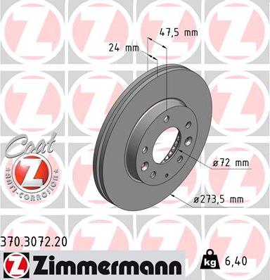 Zimmermann 370.3072.20 - Brake Disc autospares.lv