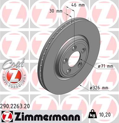 Zimmermann 290.2263.20 - Brake Disc autospares.lv