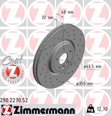 Zimmermann 290.2270.52 - Brake Disc autospares.lv