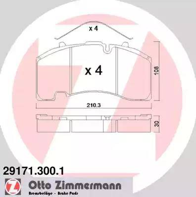 Zimmermann 29171.300.1 - Brake Pad Set, disc brake autospares.lv