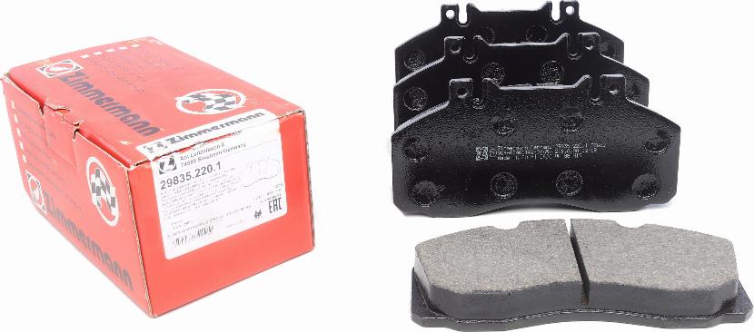 Zimmermann 29835.220.1 - Brake Pad Set, disc brake autospares.lv