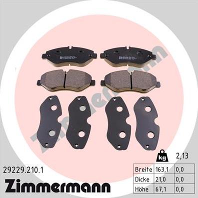 Zimmermann 29229.210.1 - Brake Pad Set, disc brake autospares.lv