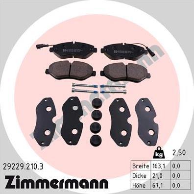 Zimmermann 29229.210.3 - Brake Pad Set, disc brake autospares.lv