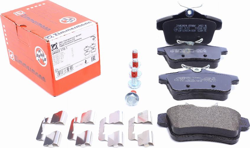 Zimmermann 24922.170.1 - Brake Pad Set, disc brake autospares.lv