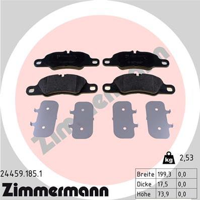 Zimmermann 24459.185.1 - Brake Pad Set, disc brake autospares.lv