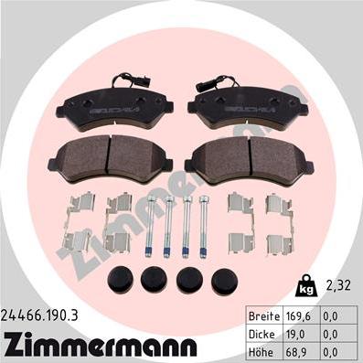 Zimmermann 24466.190.3 - Brake Pad Set, disc brake autospares.lv