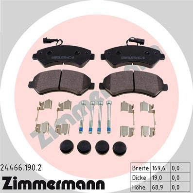 Zimmermann 24466.190.2 - Brake Pad Set, disc brake autospares.lv