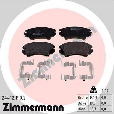 Zimmermann 24412.190.2 - Brake Pad Set, disc brake autospares.lv